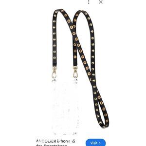 Bandolier annie 1” large studded crossbody /belt/strap